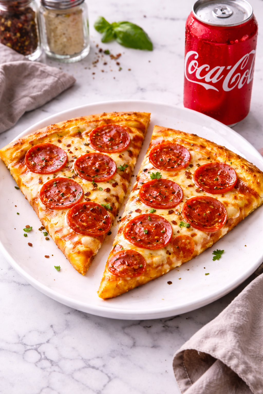 2 Slices Of Pepperoni + One Can Soda